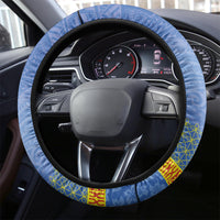Tafea Vanuatu Steering Wheel Cover Hibiscus Sand Drawing with Pacific Pattern