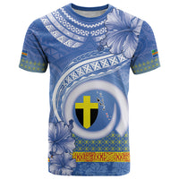 Tafea Vanuatu T Shirt Hibiscus Sand Drawing with Pacific Pattern LT9 Blue Art - Polynesian Pride