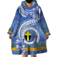 Tafea Vanuatu Wearable Blanket Hoodie Hibiscus Sand Drawing with Pacific Pattern LT9 - Polynesian Pride
