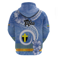 Tafea Vanuatu Zip Hoodie Hibiscus Sand Drawing with Pacific Pattern