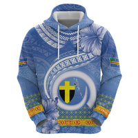 Tafea Vanuatu Zip Hoodie Hibiscus Sand Drawing with Pacific Pattern