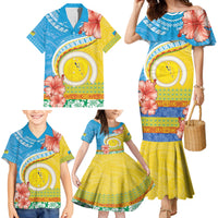 Torba Vanuatu Family Matching Mermaid Dress and Hawaiian Shirt Hibiscus Sand Drawing with Pacific Pattern LT9 - Polynesian Pride