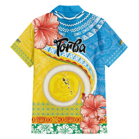 Torba Vanuatu Family Matching Off The Shoulder Long Sleeve Dress and Hawaiian Shirt Hibiscus Sand Drawing with Pacific Pattern