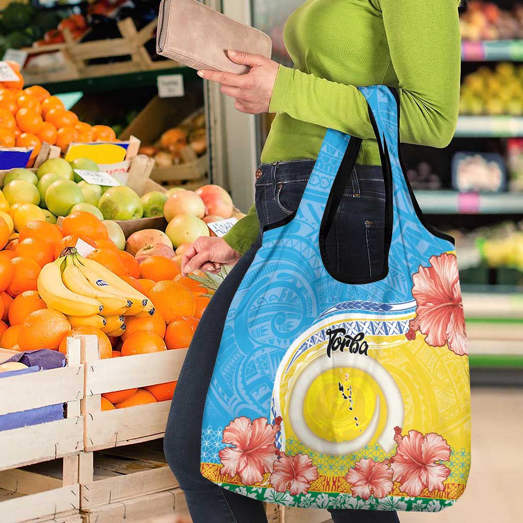 Torba Vanuatu Grocery Bag Hibiscus Sand Drawing with Pacific Pattern