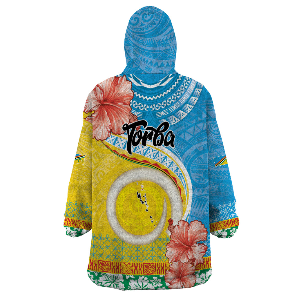 Torba Vanuatu Wearable Blanket Hoodie Hibiscus Sand Drawing with Pacific Pattern LT9 - Polynesian Pride