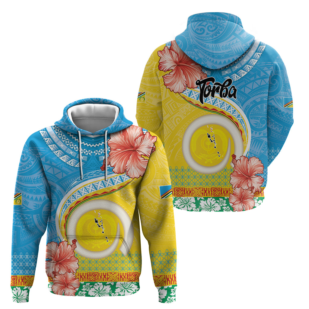 Torba Vanuatu Zip Hoodie Hibiscus Sand Drawing with Pacific Pattern