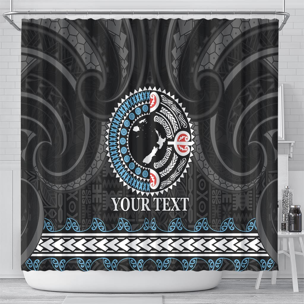 Custom Fiji and New Zealand Shower Curtain Maori Fern Mix Tapa Tribal Unique LT9 - Polynesian Pride