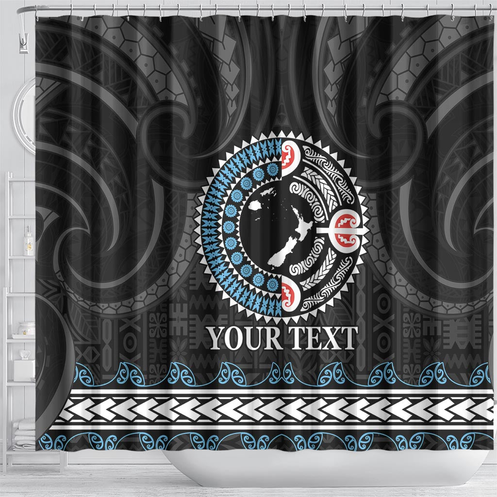 Custom Fiji and New Zealand Shower Curtain Maori Fern Mix Tapa Tribal Unique LT9 - Polynesian Pride