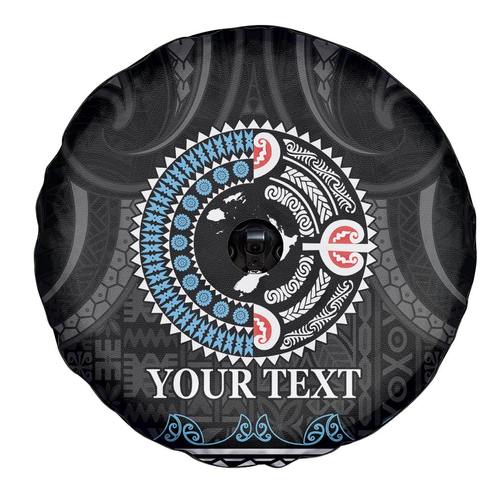 Custom Fiji and New Zealand Spare Tire Cover Maori Fern Mix Tapa Tribal Unique LT9 - Polynesian Pride