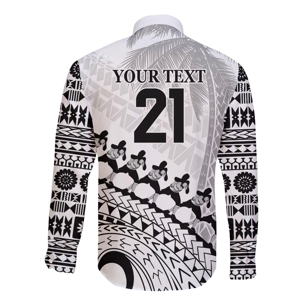 Custom Fiji Rugby Cibi Dance Long Sleeve Button Shirt Create History World Cup Sevens