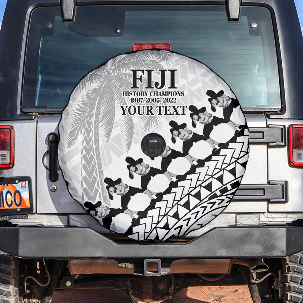 Custom Fiji Rugby Cibi Dance Spare Tire Cover Create History World Cup Sevens LT9 White - Polynesian Pride