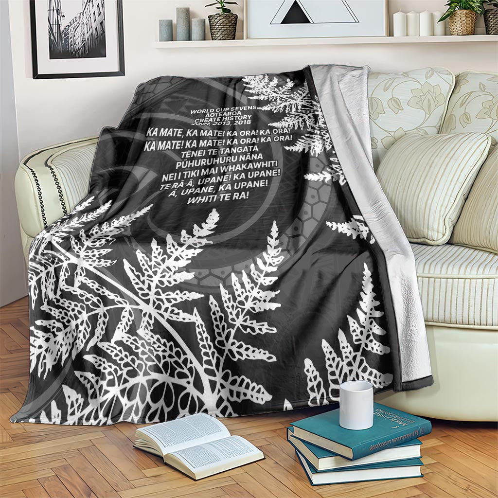 New Zealand Black Fern 7s Blanket History World Cup Sevens LT9 Black - Polynesian Pride
