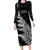 New Zealand Black Fern 7s Family Matching Long Sleeve Bodycon Dress and Hawaiian Shirt History World Cup Sevens