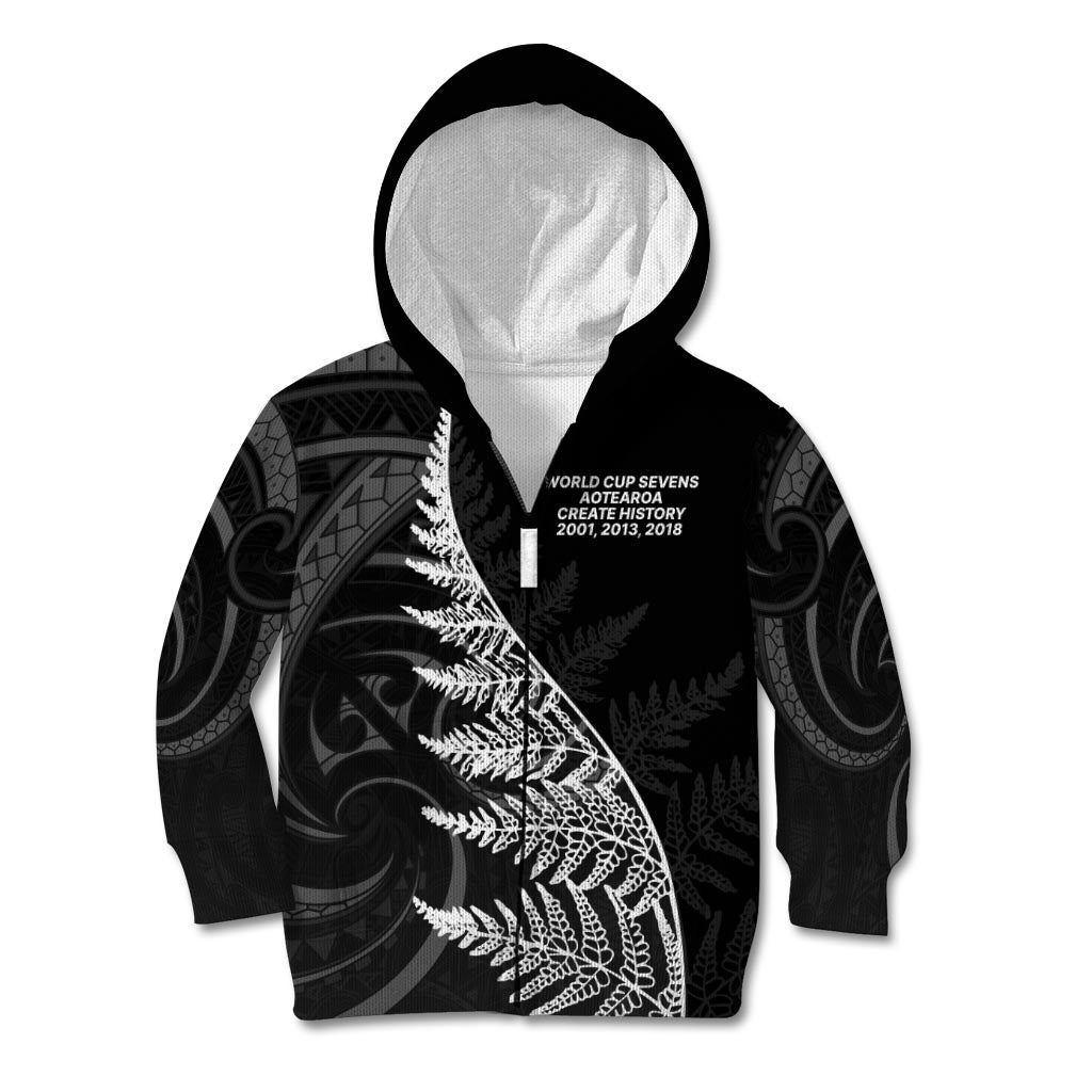 New Zealand Black Fern 7s Kid Hoodie History World Cup Sevens