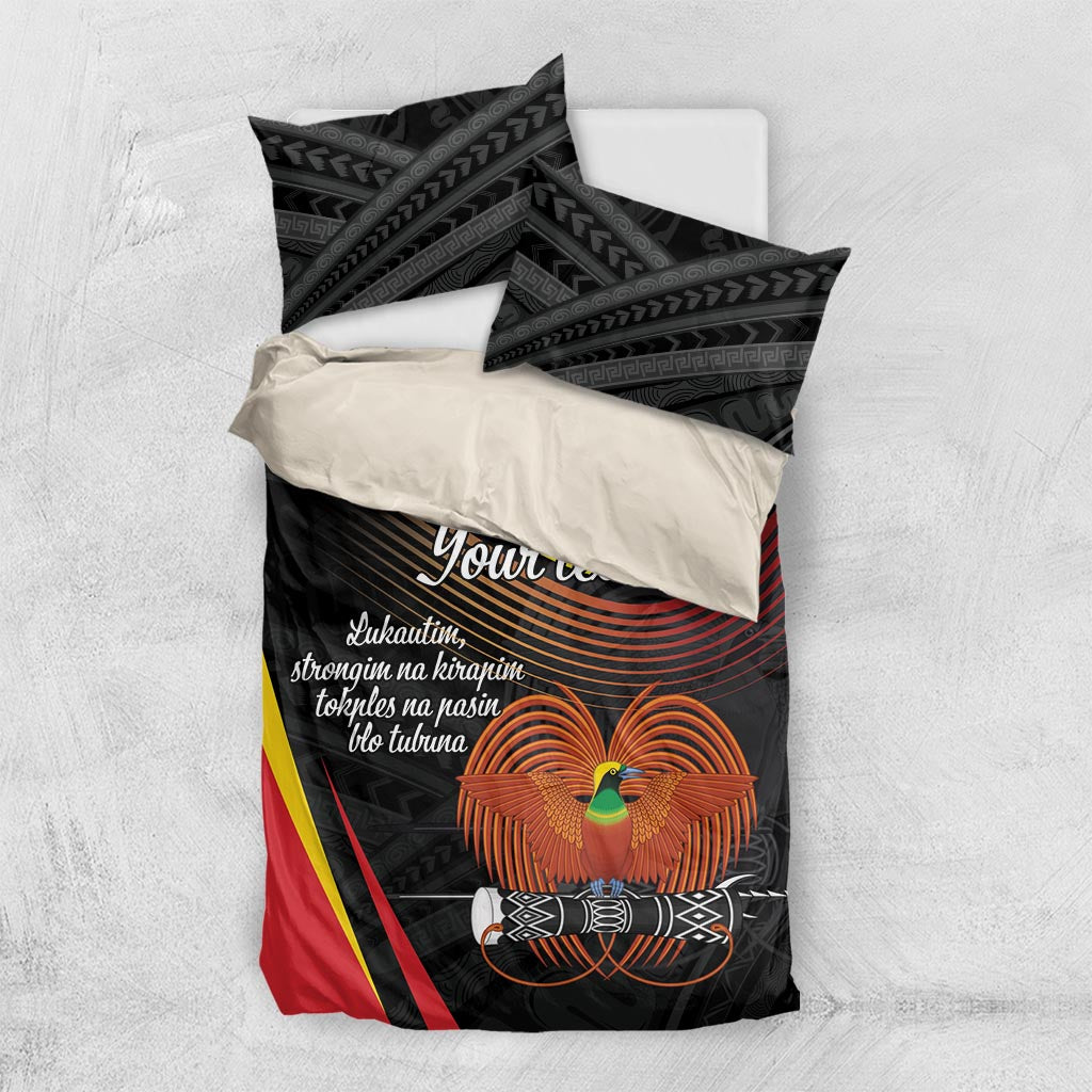 Personalised Papua Niugini Tok Pisin Wik Bedding Set LT9 US Twin 172cm x 218cm Red - Polynesian Pride
