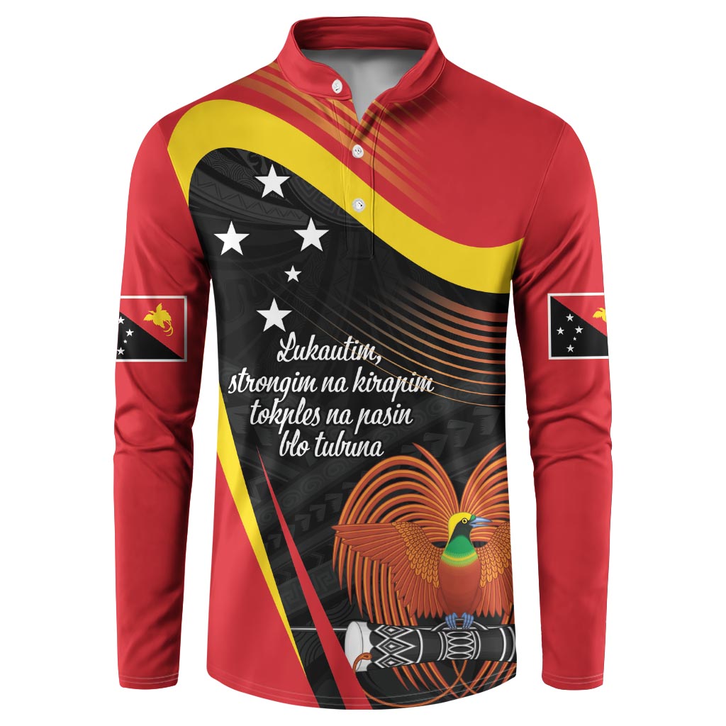 Personalised Papua Niugini Tok Pisin Wik Button Sweatshirt LT9 Red - Polynesian Pride
