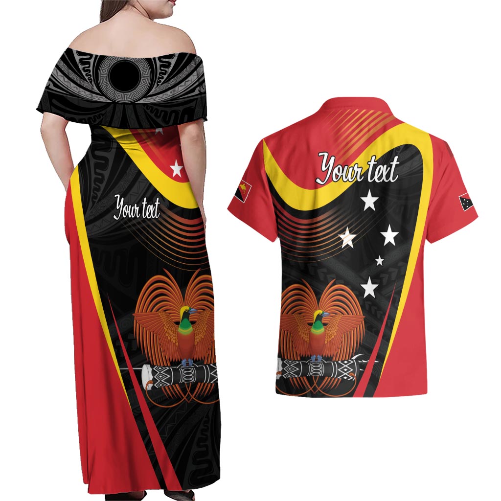Personalised Papua Niugini Tok Pisin Wik Couples Matching Off Shoulder Maxi Dress and Hawaiian Shirt LT9 - Polynesian Pride