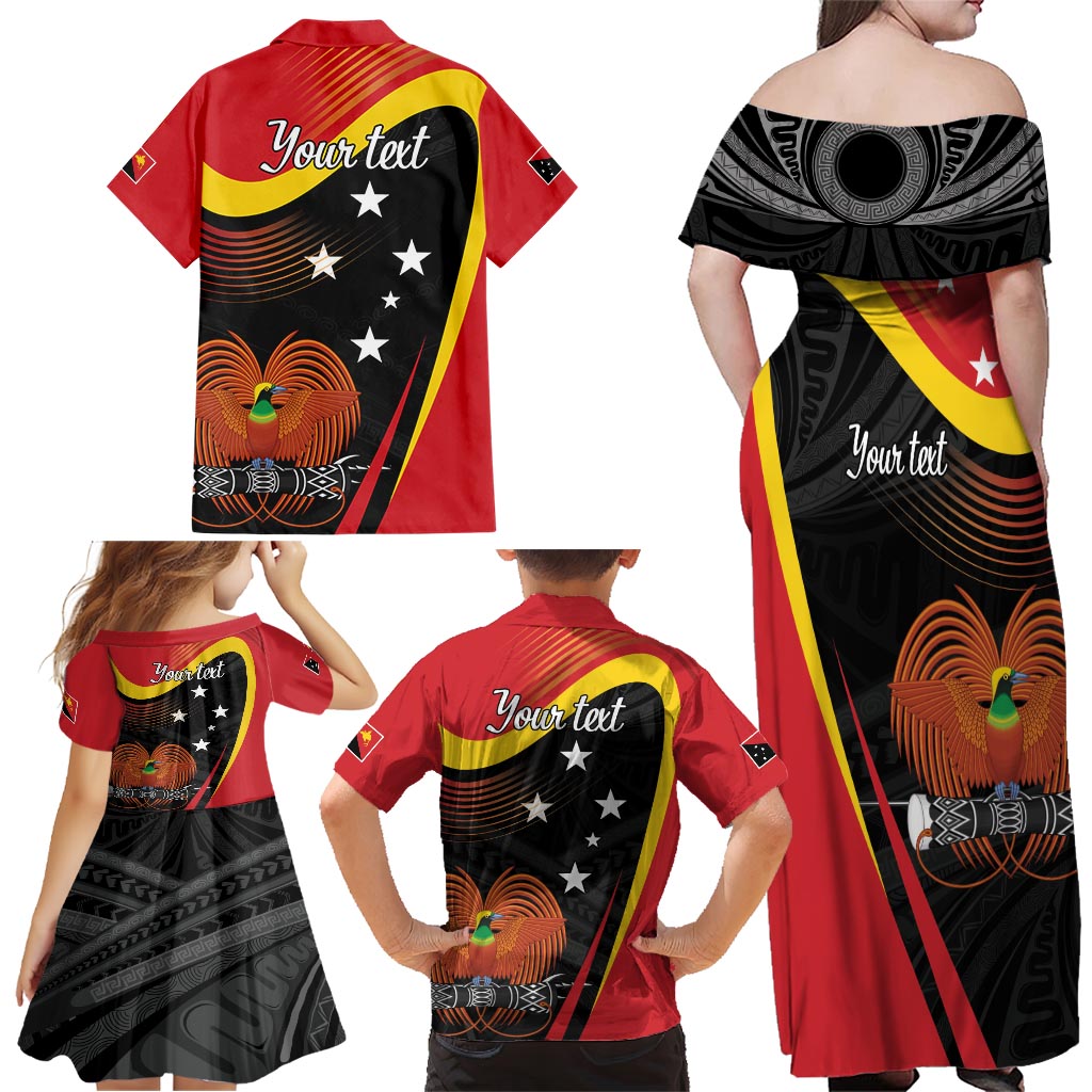 Personalised Papua Niugini Tok Pisin Wik Family Matching Off Shoulder Maxi Dress and Hawaiian Shirt LT9 - Polynesian Pride