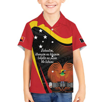 Personalised Papua Niugini Tok Pisin Wik Family Matching Summer Maxi Dress and Hawaiian Shirt LT9 Son's Shirt Red - Polynesian Pride