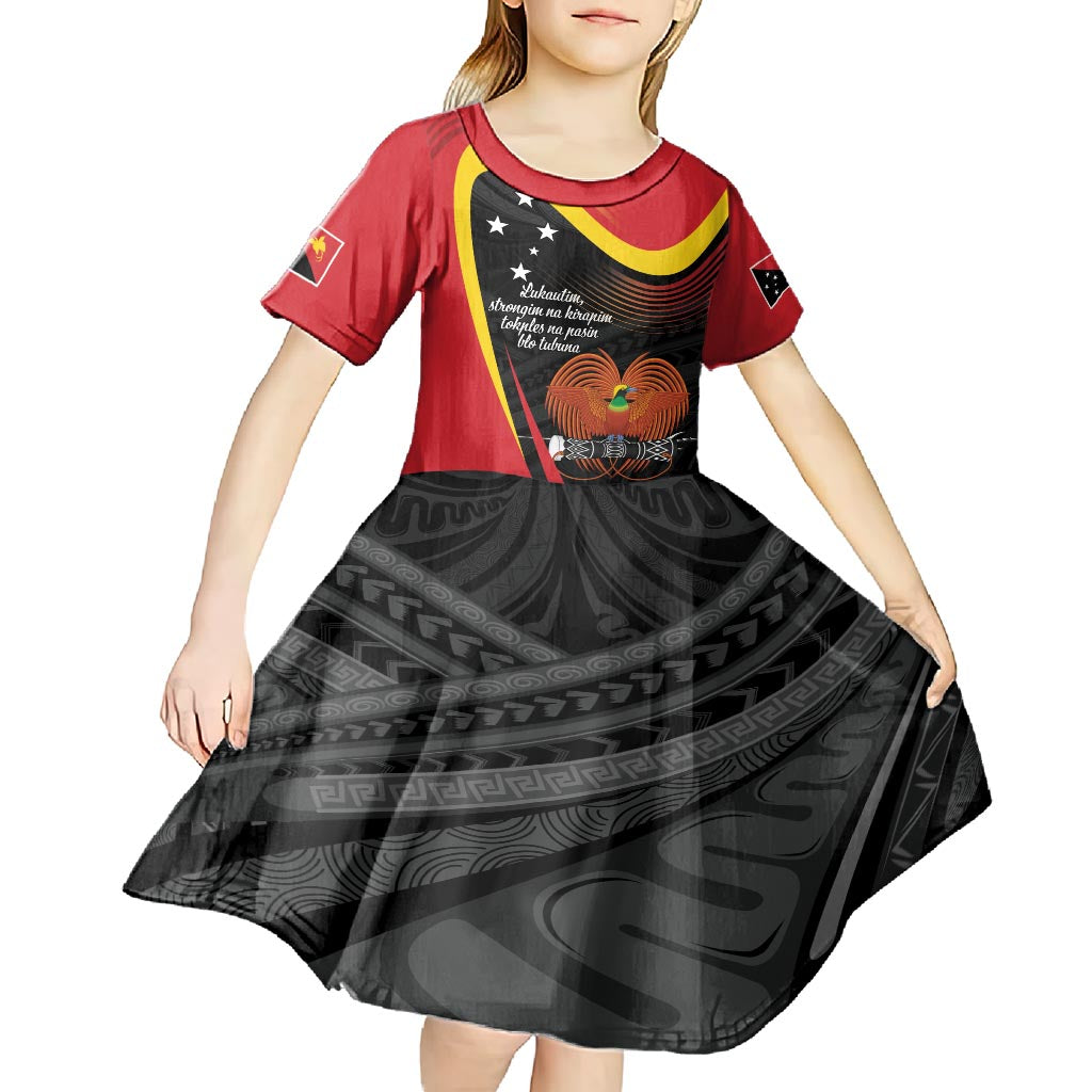 Personalised Papua Niugini Tok Pisin Wik Kid Short Sleeve Dress LT9 - Polynesian Pride
