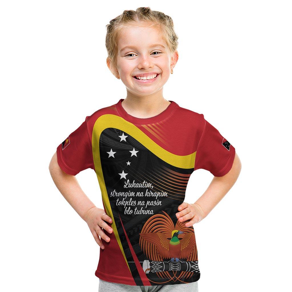 Personalised Papua Niugini Tok Pisin Wik Kid T Shirt LT9 Red - Polynesian Pride