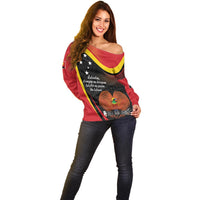 Personalised Papua Niugini Tok Pisin Wik Off Shoulder Sweater