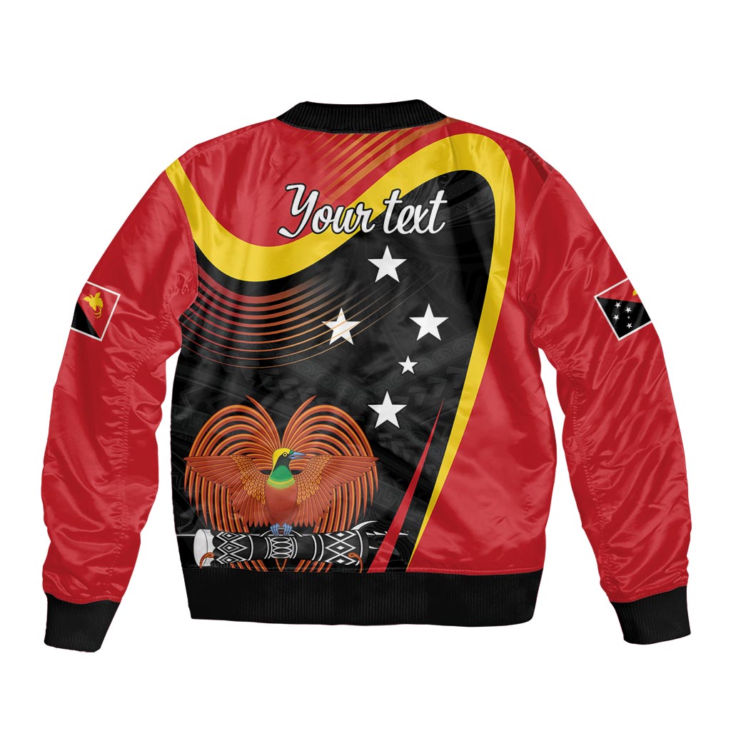 Personalised Papua Niugini Tok Pisin Wik Sleeve Zip Bomber Jacket