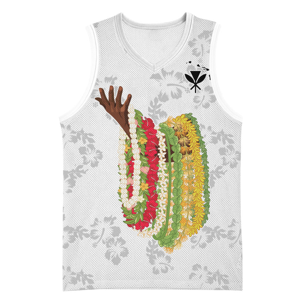 Hawaii Lei Kamehameha Basketball Jersey Ke'oke'o Seamless Pattern Hibiscus Flower