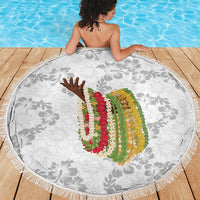 Hawaii Lei Kamehameha Beach Blanket Ke'oke'o Seamless Pattern Hibiscus Flower