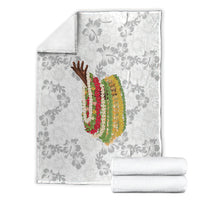 Hawaii Lei Kamehameha Blanket Ke'oke'o Seamless Pattern Hibiscus Flower LT9 - Polynesian Pride