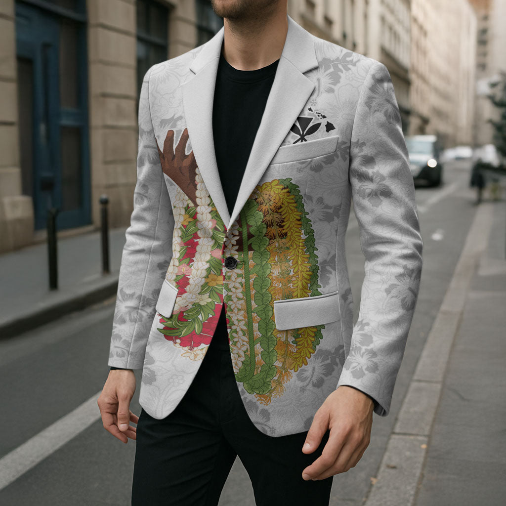 Hawaii Lei Kamehameha Blazer Ke'oke'o Seamless Pattern Hibiscus Flower