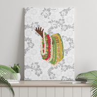 Hawaii Lei Kamehameha Canvas Wall Art Ke'oke'o Seamless Pattern Hibiscus Flower
