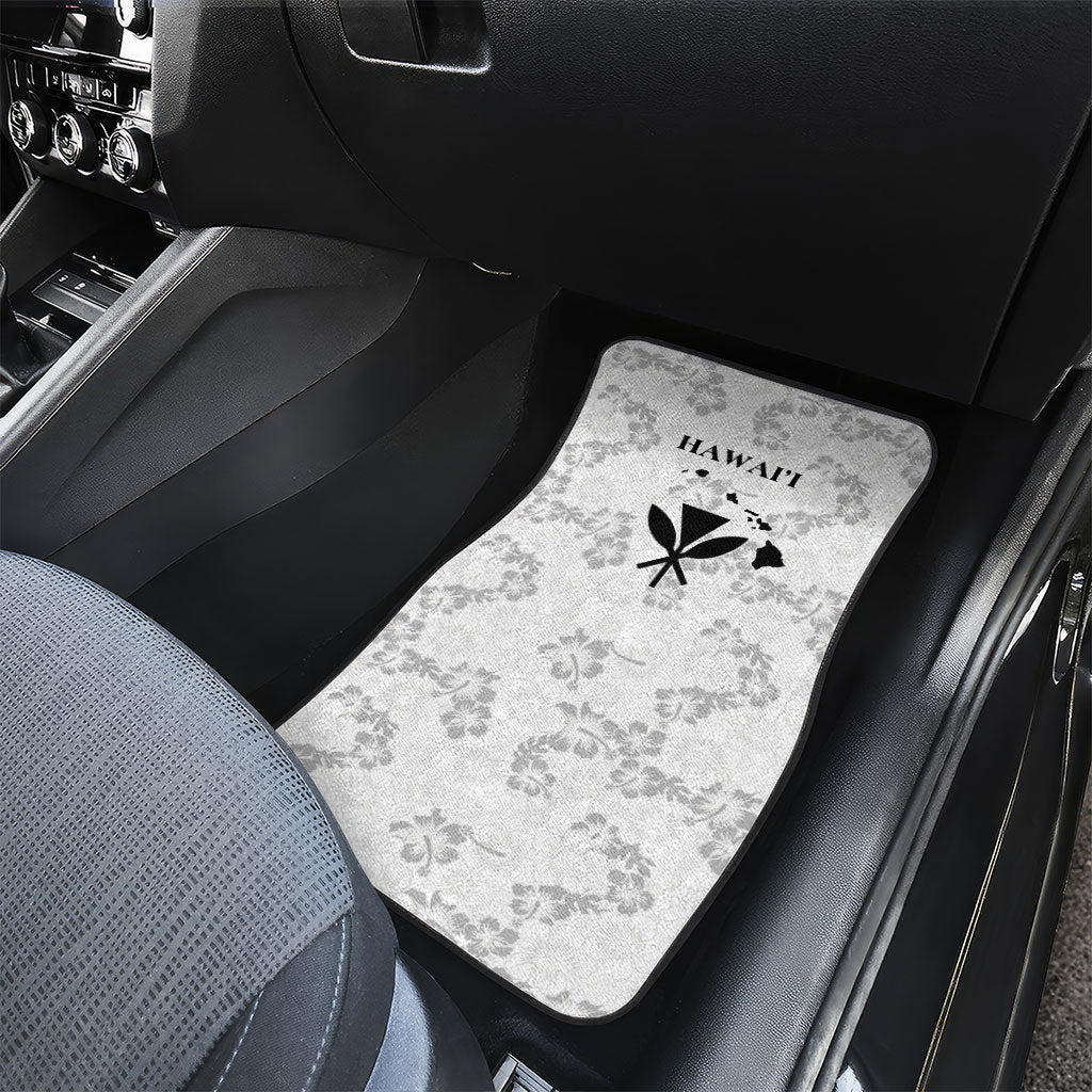 Hawaii Lei Kamehameha Car Mats Ke'oke'o Seamless Pattern Hibiscus Flower