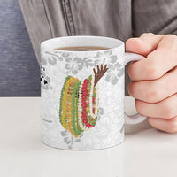 Hawaii Lei Kamehameha Ceramic Mug Ke'oke'o Seamless Pattern Hibiscus Flower