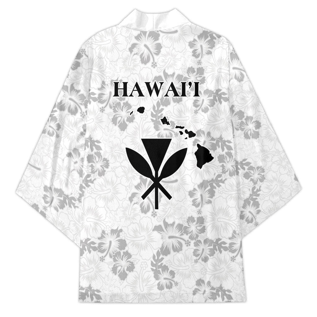 Hawaii Lei Kamehameha Kimono Ke'oke'o Seamless Pattern Hibiscus Flower LT9 - Polynesian Pride