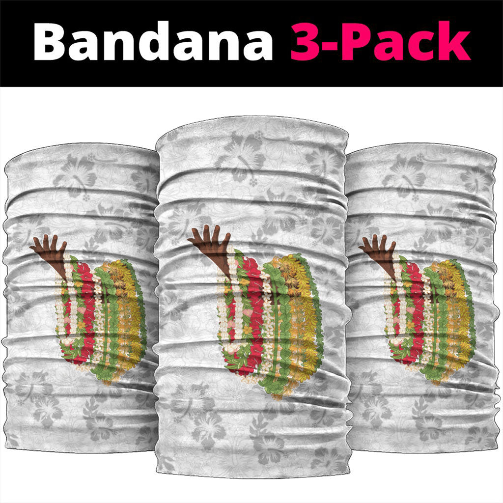 Hawaii Lei Kamehameha Neck Gaiter Ke'oke'o Seamless Pattern Hibiscus Flower