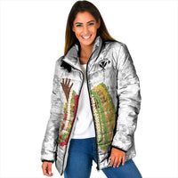 Hawaii Lei Kamehameha Padded Jacket Ke'oke'o Seamless Pattern Hibiscus Flower