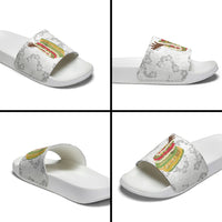 Hawaii Lei Kamehameha Slide Sandals Ke'oke'o Seamless Pattern Hibiscus Flower LT9 - Polynesian Pride