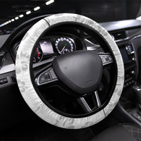 Hawaii Lei Kamehameha Steering Wheel Cover Ke'oke'o Seamless Pattern Hibiscus Flower