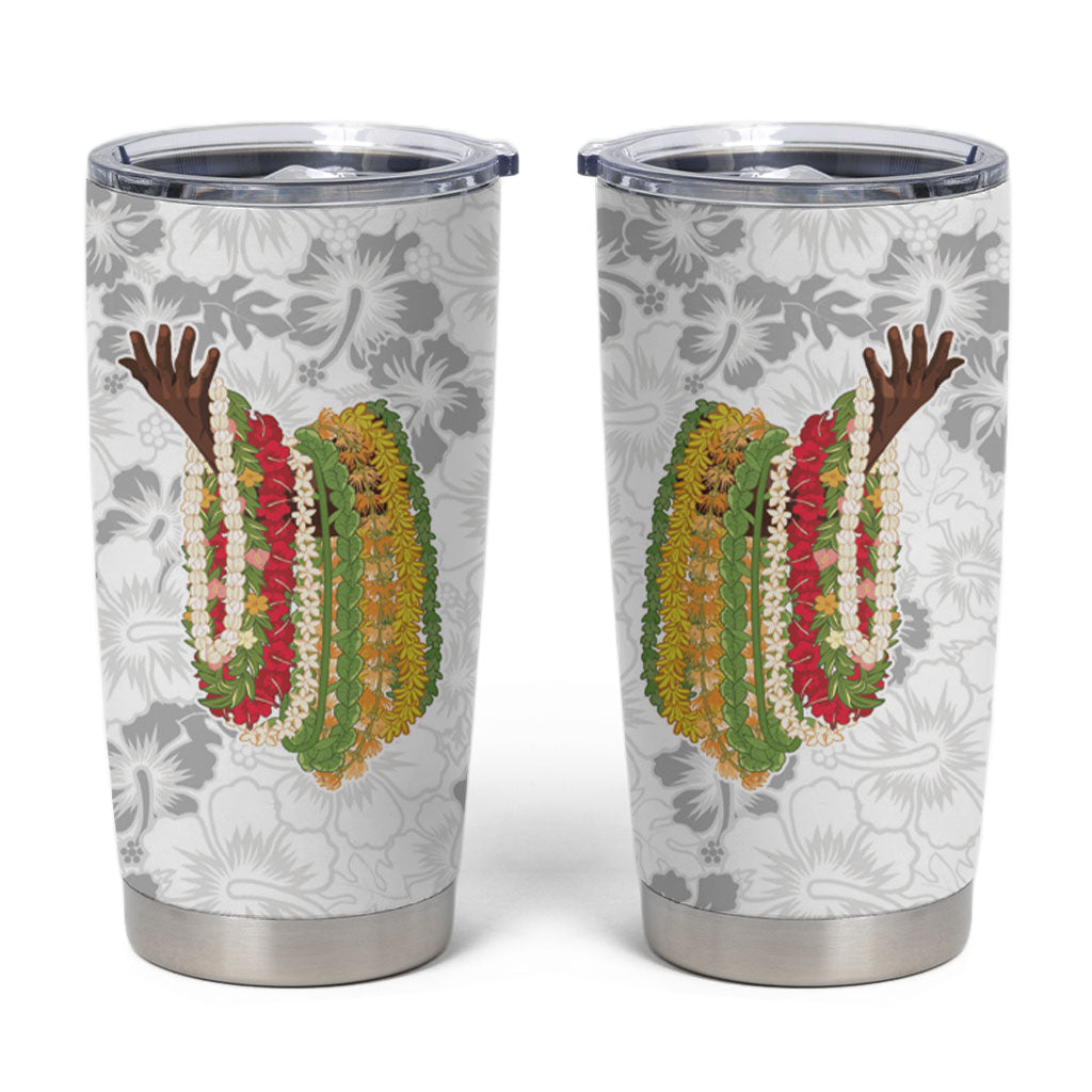 Hawaii Lei Kamehameha Tumbler Cup Ke'oke'o Seamless Pattern Hibiscus Flower