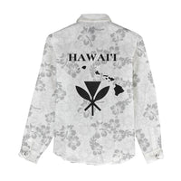 Hawaii Lei Kamehameha Women Casual Shirt Ke'oke'o Seamless Pattern Hibiscus Flower