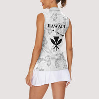 Hawaii Lei Kamehameha Women Sleeveless Polo Shirt Ke'oke'o Seamless Pattern Hibiscus Flower LT9 - Polynesian Pride