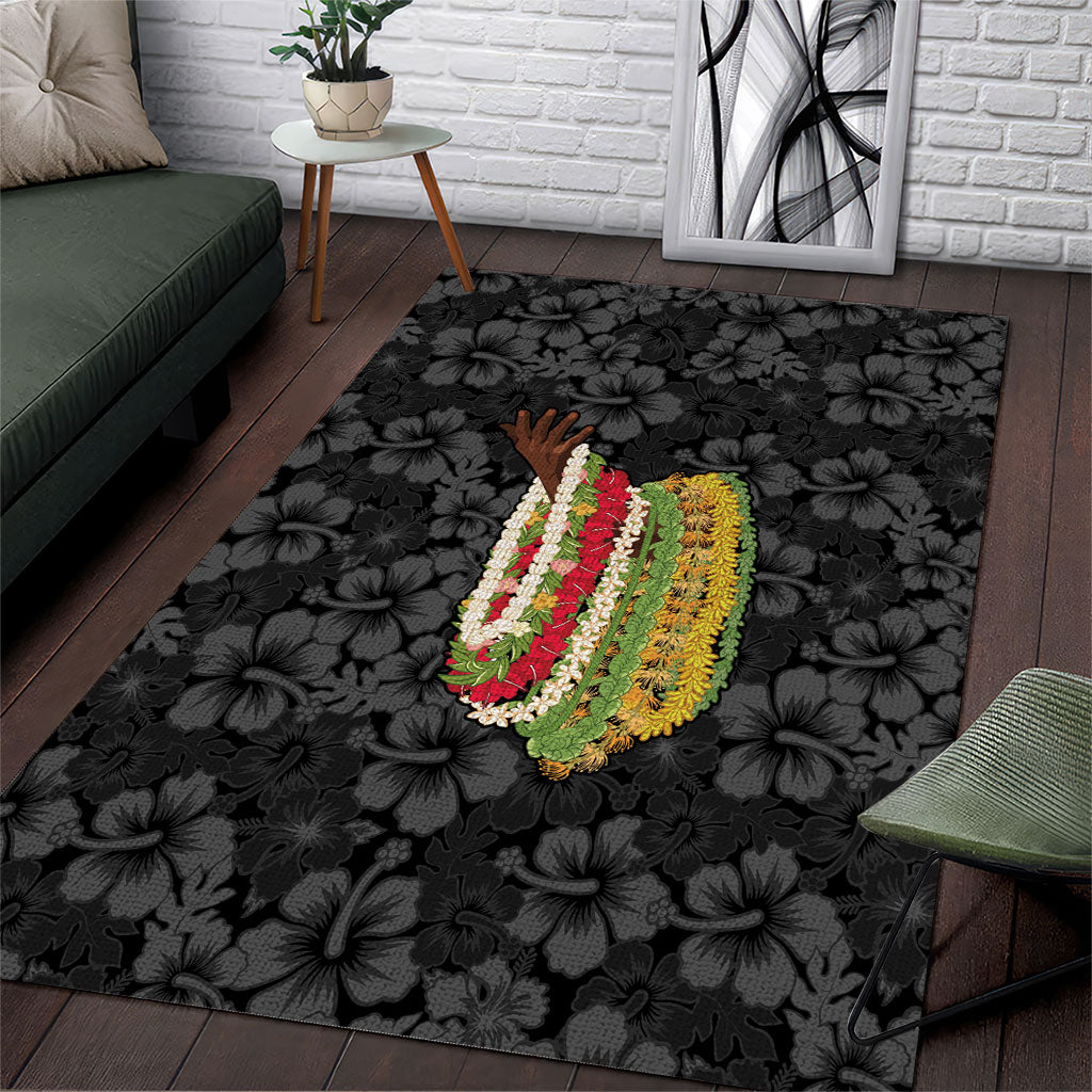 Hawaii Lei Kamehameha Area Rug Ele'ele Seamless Pattern Hibiscus Flower