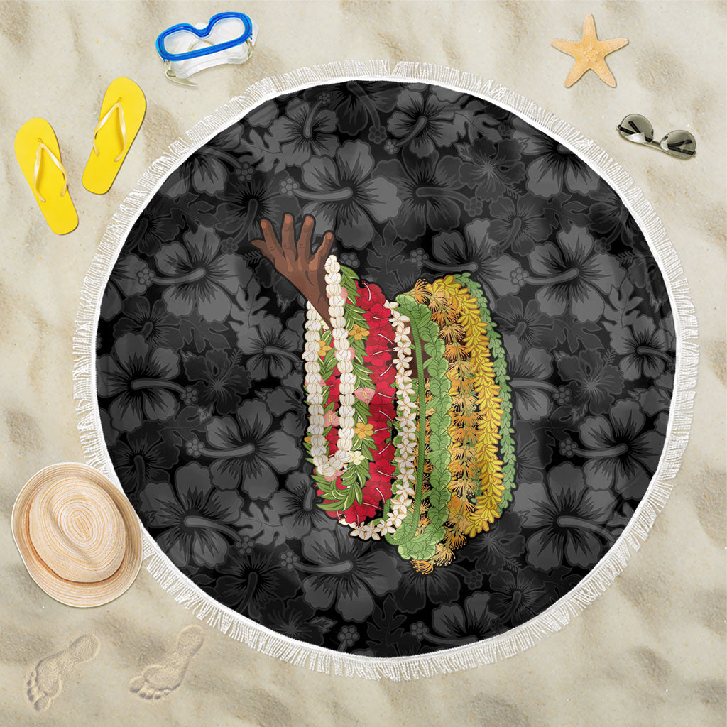Hawaii Lei Kamehameha Beach Blanket Ele'ele Seamless Pattern Hibiscus Flower