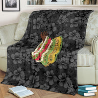 Hawaii Lei Kamehameha Blanket Ele'ele Seamless Pattern Hibiscus Flower LT9 - Polynesian Pride