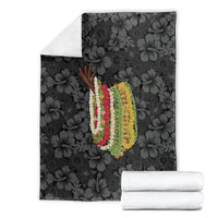 Hawaii Lei Kamehameha Blanket Ele'ele Seamless Pattern Hibiscus Flower LT9 - Polynesian Pride