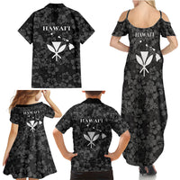 Hawaii Lei Kamehameha Family Matching Summer Maxi Dress and Hawaiian Shirt Ele'ele Seamless Pattern Hibiscus Flower LT9 - Polynesian Pride
