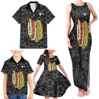 Hawaii Lei Kamehameha Family Matching Tank Maxi Dress and Hawaiian Shirt Ele'ele Seamless Pattern Hibiscus Flower LT9 - Polynesian Pride