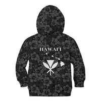 Hawaii Lei Kamehameha Kid Hoodie Ele'ele Seamless Pattern Hibiscus Flower LT9 - Polynesian Pride