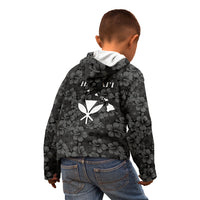 Hawaii Lei Kamehameha Kid Hoodie Ele'ele Seamless Pattern Hibiscus Flower LT9 - Polynesian Pride